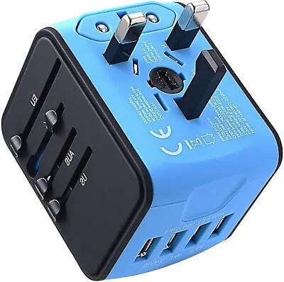 Universal Travel Adapter Multi Plug Worldwide Charger UK EU AU US USB-C Port USB • £12.99