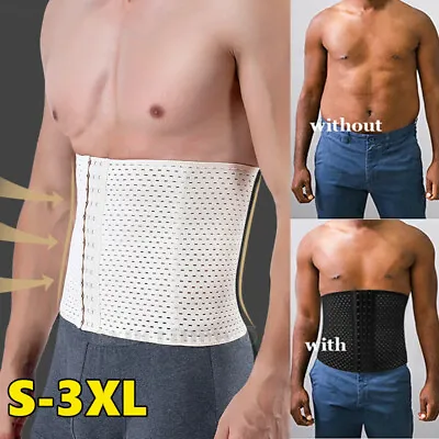 Men Body Shaper Girdle Stomach Shapewear Waist Shaper Tummy Control Tuck Belt US • $10.79