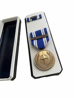 NATO I.S.A.F. Afghanistan Non Article 5 Full Size Medal Ribbon Bar & Box • £4.99