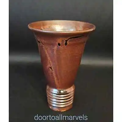Vintage MCM Copper Glaze Pottery Vase Mid-Century Modern 6.5  • $48