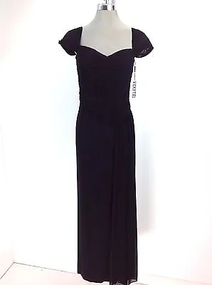 Vicky Tiel NWT Sexy Red Carpet Black Long Formal Rucked Flow Dress Size 8 • $58