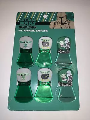 STAR WARS MANDALORIAN 6 Pack Magnetic Bag Clips Baby Yoda New Green New • $16.99