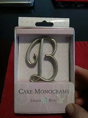 Cake Monogram Letter B Gold 2.5  Tall • $4