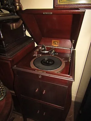 $750 • Buy Antique HMV Cabinet Gramophone Record Player Plus Records - Works Well!