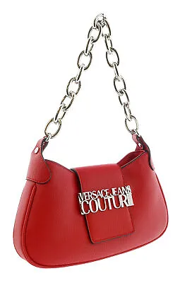 Versace Jeans Couture High Risk Red Half Moon Signature Closure Hobo Bag • $229.99