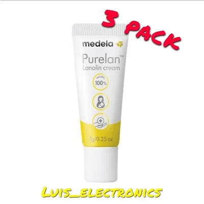 3 Pack- Medela Breast Milk Feeding Nipple Cream Sore Purelan Lanolin 7g • $23.99