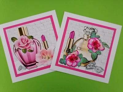 £1.10 • Buy 2 Handmade Perfume Lipstick Crystals Accessories Card Topper Woman Female Flower