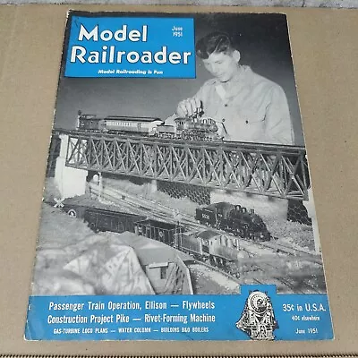 Vintage Model Railroader Magazine June 1951 Very Nice Various Model Train Ads • $24