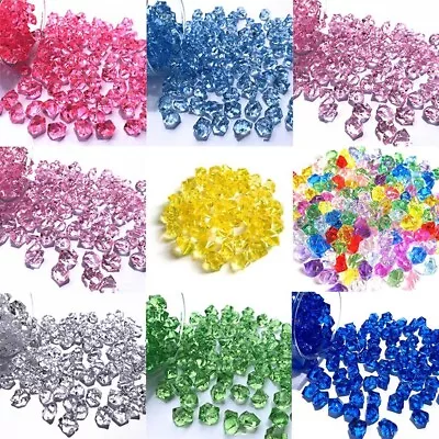 150*Plastic Acrylic Crystal Rock Stones For-Aquarium Vase Gems Table Decor • £6.76