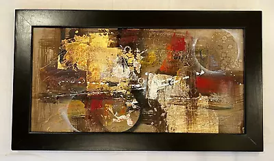 Vintage Original Abstract Expressionist Oil Painting On Canvas By M Wall Framed • $135