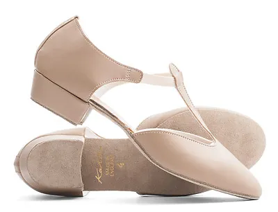 £23.50 • Buy Ladies Tan Nude PU Dance Greek Sandal Teaching Jive Ceroc Salsa Shoe By Katz 