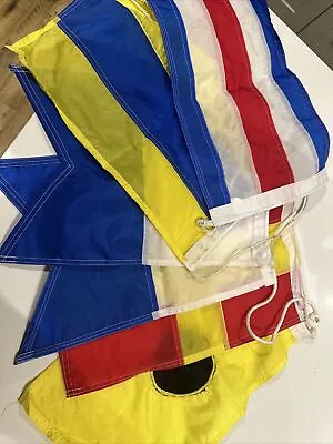 NAUTICAL BUNTING 8.5M 6 LARGE FLAGS (31cm X 48cm) - HARBOUR BANNER SAILING BOATS • £9.99