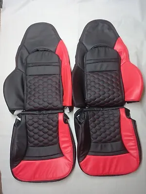 Best Fit For Chevy Corvette C5 Sports Seat Cover Synthetic Leather - Blk/Red • $343.52