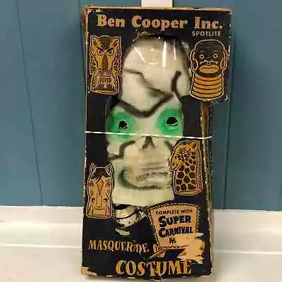 Vintage Ben Cooper Inc Spotlite Skeleton Halloween 2 Kids Costume In Box Oddity • $185.68