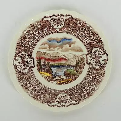 Vernon Kilns California Pottery 1860 Pattern Salad Plate Western Mountain Lake • $6.50