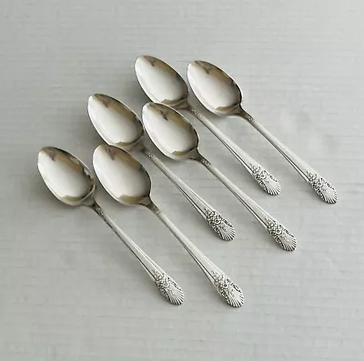 International Silver Wm Rogers 1935 Silver Mist Marigold 6 Teaspoons Silverplate • $24