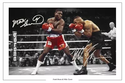 Frank Bruno & Mike Tyson Signed Photo Print Autograph Boxing • £3.49