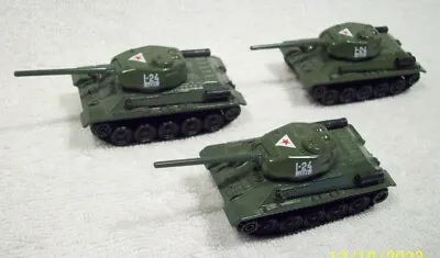 Russian T-34-85 Metal Diecast Lot Of 3 Tanks FOW Micro Macho Machines FOV Set • $9.99