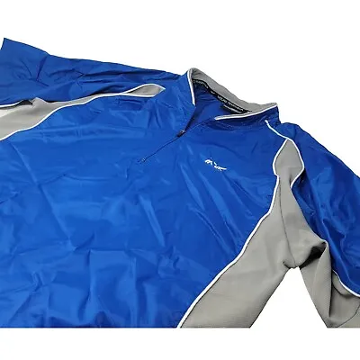 Mizuno Short Sleeve Baseball Warmup Jacket Quarter Zip Blue Gray Size Medium • $16.95