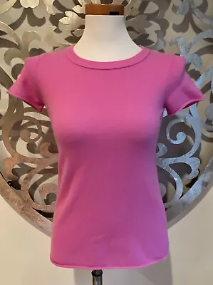 J Crew Cashmere TShirt Short Sleeve Pink Sweater AK164 XS NEW NWT • $69.99