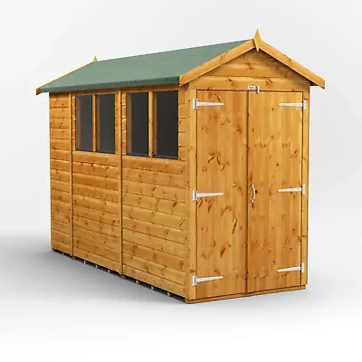 10x4 Apex Roof Wooden Garden Shed | Scandinavian Timber | Double Doors • £768