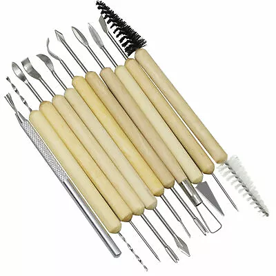 £6.99 • Buy 11 Piece Modelling Clay Pottery Arts & Craft Sculpting Tool Set Carving