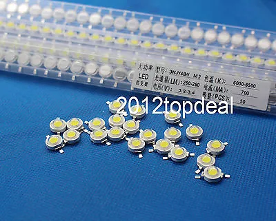 $4.99 • Buy 10 50 100 1000pcs 1W 3W High Power Cool White 6500k LED Beads Lamp Chip DIY