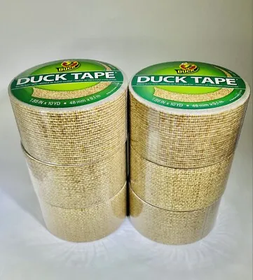 Duck # 283713 Burlap Pattern Printed Duct Tape 1.88  X 10 Yds -Case Of 6 Rolls • $33