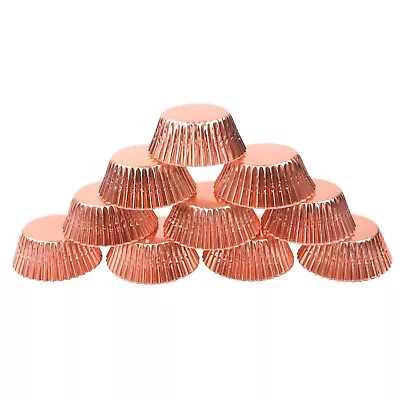 120 Pcs Cupcake Liners Standard Paper Baking Cups Muffin Rose Gold Foil Metallic • $9.99