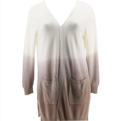 $13.02 • Buy Nina Leonard Ombre Sweater Knit Cardigan W/ Pockets (MINK MULTI, MEDIUM) 778896