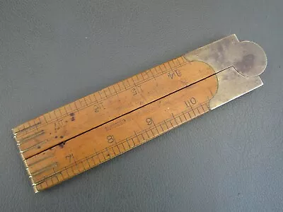 Vintage Jennings Advertising Boxwood Brass 4 Fold 24  Rule Ruler No 1380 Rabone • $24.90