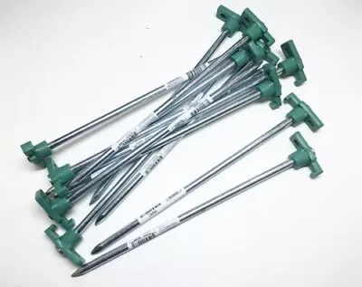 New (10) Tent Stakes Pegs 10 Inch Heavy Duty Steel Metal Camping Long • $5.99