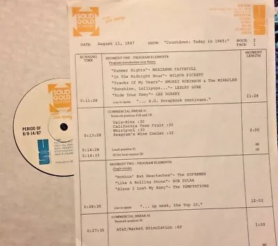 Radio Show: 8/11/87 Today '65! Marianne Faithful Bob Dylan Tom Jones We Five • $21.99