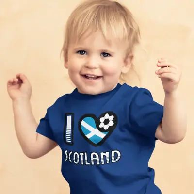 BABY I Love SCOTLAND Organic T-Shirt 2022 Football Scottish Christmas Gift • £7.45