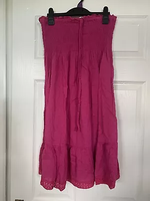 Pink Marks And Spencer Strapless Dress Large • £6