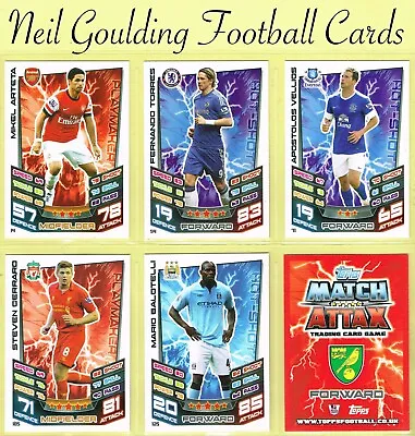 Topps MATCH ATTAX 2012-13 ☆ PREMIER LEAGUE ☆ Football Cards #1 To #180 • £0.99