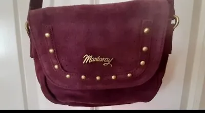 Mantaray Burgundy Faux Suede Crossbody Bag Lovely Condition • £12.80