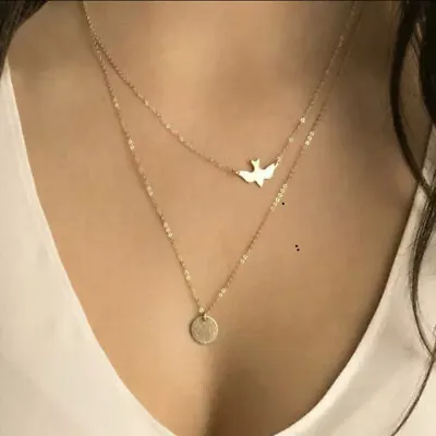 £4.49 • Buy Fashion Charm Jewellery Pendant Chain Long Plated Gold Choker Necklace