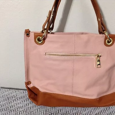 Vera Pelle Purse Leather Pink Tan Shoulder Bag Zip Closure Made In Italy • $34.94