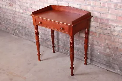 Baker Furniture Milling Road Carved Mahogany Small Writing Desk Or Entry Table • $1695