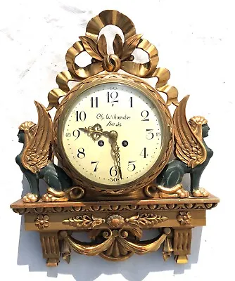$1074.90 • Buy Antique F. MARTI Egyptian Revival / Deco Style Swedish Wall Clock : Cartel Style