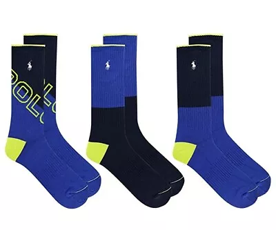 Polo Ralph Lauren Tonal Bright Crew Socks 3pk – Assorted Color (Size 10-13) • $22.50