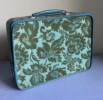 Carpet Bag Style Floral Tapestry Purse Train Weekend Bag Vintage Suitcase 1977 • $20