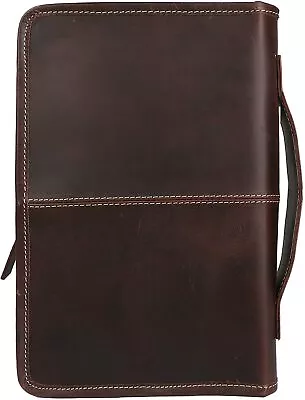 Leather Brown Bible Cover Planner Cover Book Cover With Handle And Back Pocket4 • $114.72