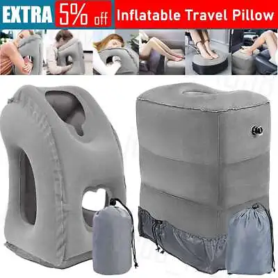$14.19 • Buy Inflatable Air Cushion Travel Pillow For Airplane Office Nap Rest Chin Neck Head