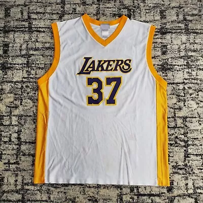 Vtg Los Angeles Lakers Basketball Jersey #37 Ron Artest XL NBA White 2000s Y2K • $29.99