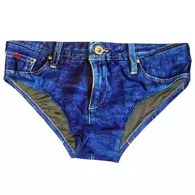 Splish Men's Speedo Swimsuit Brief Denim Jeans Print Size 38 NEW • $26