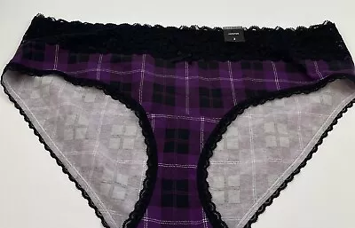 TORRID Curve Hipster Purple Black Plaid Lace Trim  Panty Plus SZ 2 18/20 NEW • £12.54