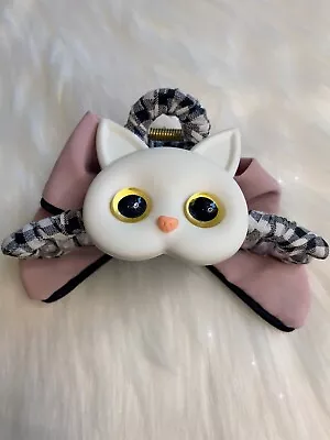 Japanese Kawaii Large Cat Hair Claw Clip White Pink Black Hair Accessories New • $12.99