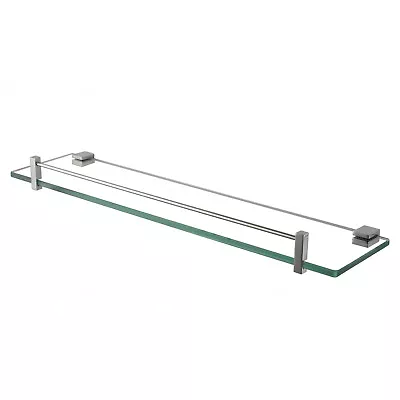 Bathroom Chrome Single Glass Shelf Towel Rack Organizer Rail Holder Storage Wall • $36.99